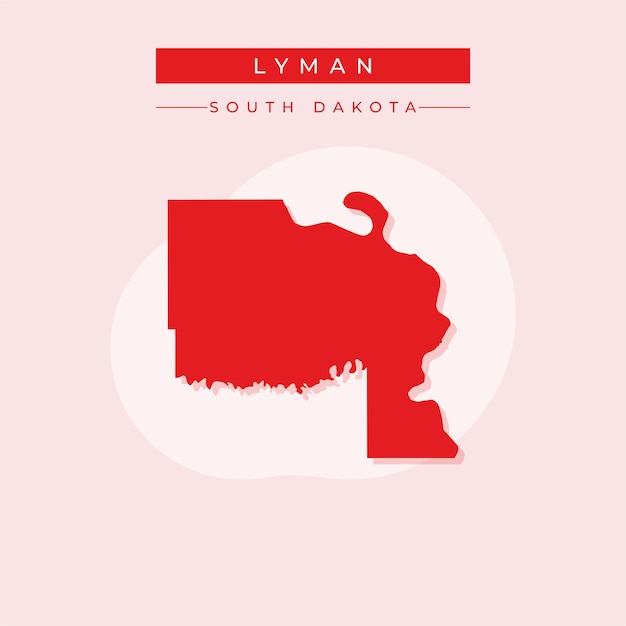Ilustración vectorial del vector del mapa de Lyman en Dakota del Sur