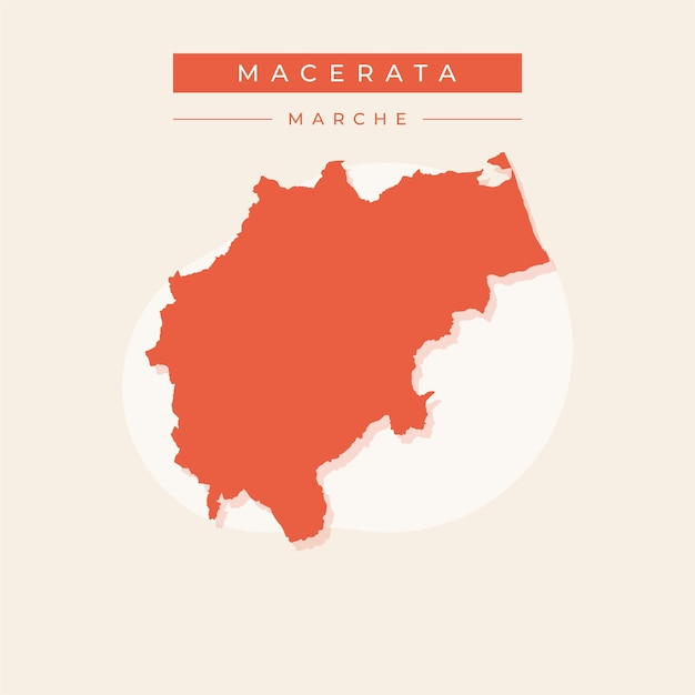 Ilustración vectorial del vector del mapa de Macerata en Italia