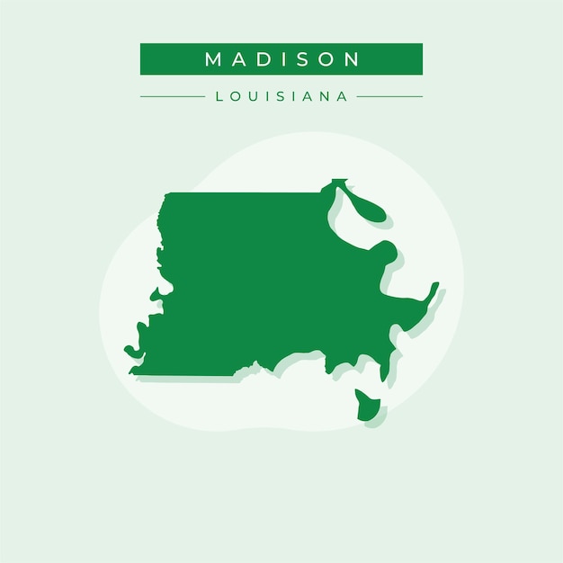 Ilustración vectorial del vector del mapa de Madison en Luisiana
