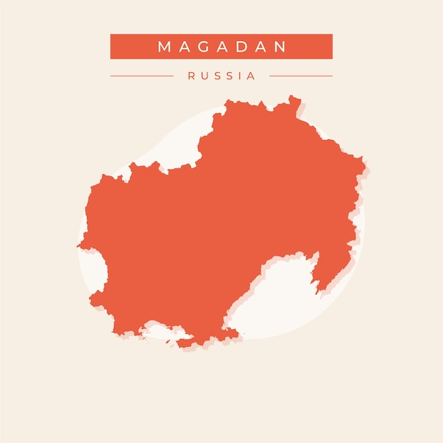 Ilustración vectorial del vector del mapa de Magadan de Rusia