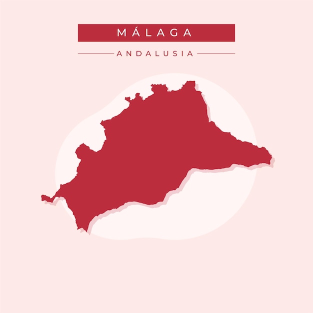 Ilustración vectorial del vector del mapa de Málaga España