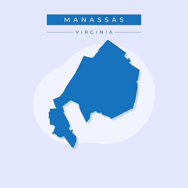 Ilustración vectorial del vector del mapa de Manassas en Virginia