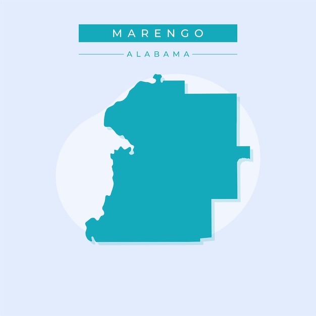 Vector ilustración vectorial del vector del mapa de marengo en alabama