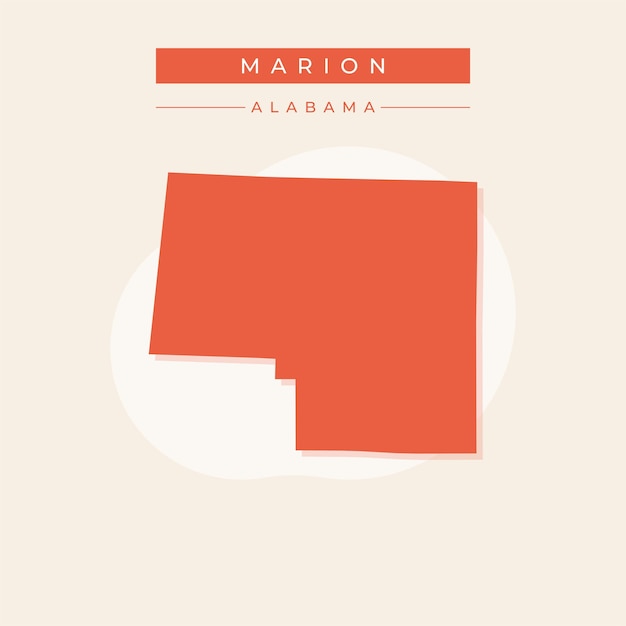 Ilustración vectorial del vector del mapa de Marion en Alabama