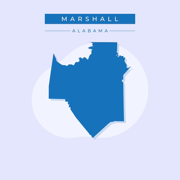 Vector ilustración vectorial del vector del mapa de marshall en alabama