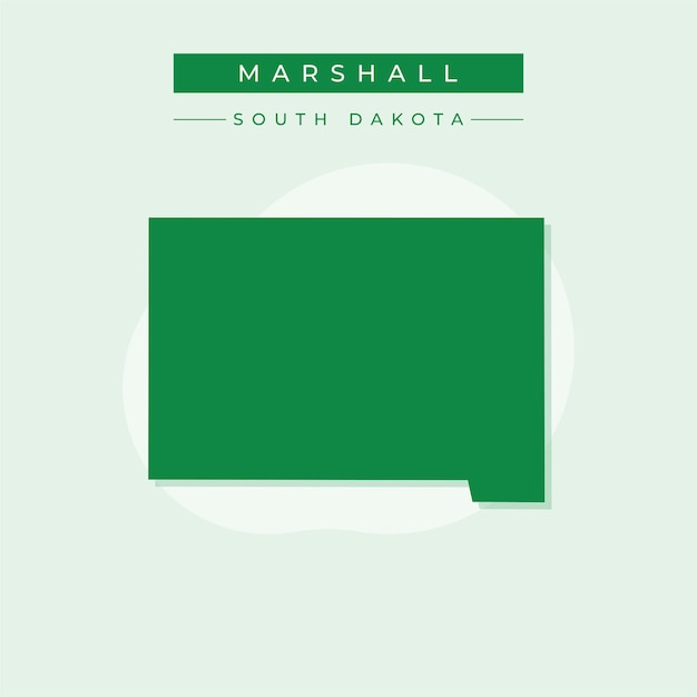 Ilustración vectorial del vector del mapa de Marshall en Dakota del Sur