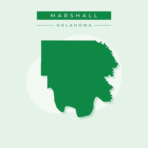 Ilustración vectorial del vector del mapa de Marshall en Oklahoma