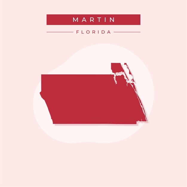 Ilustración vectorial del vector del mapa de Martin de Florida