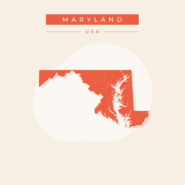 Ilustración vectorial del vector del mapa de Maryland Maryland