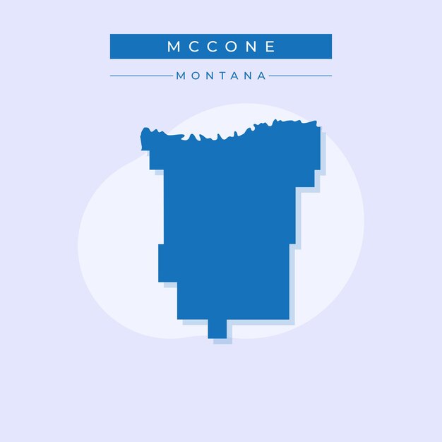 Ilustración vectorial del vector del mapa de McCone de Montana