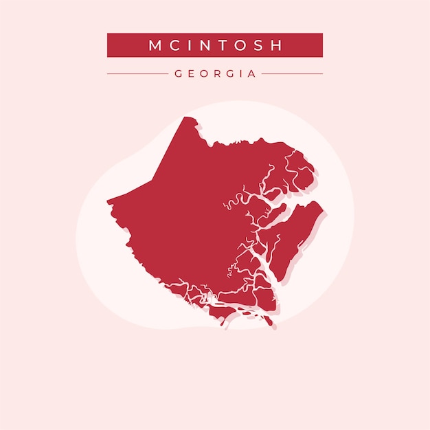Ilustración vectorial del vector del mapa de McIntosh en Georgia