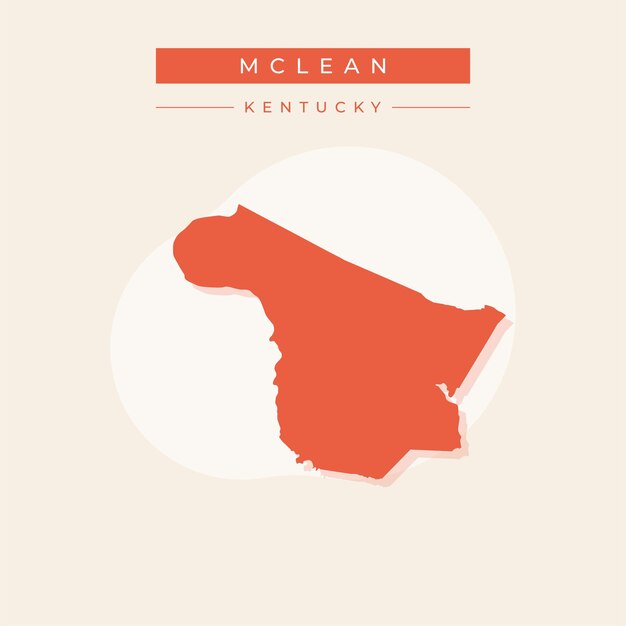 Ilustración vectorial del vector del mapa de McLean en el estado de Kentucky