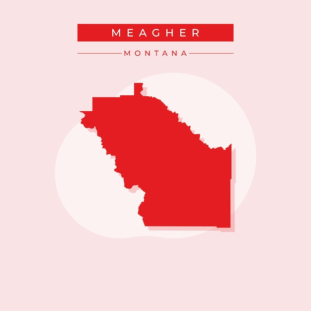 Ilustración vectorial del vector del mapa de Meagher Montana