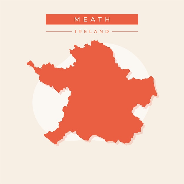 Ilustración vectorial del vector del mapa de Meath de Irlanda