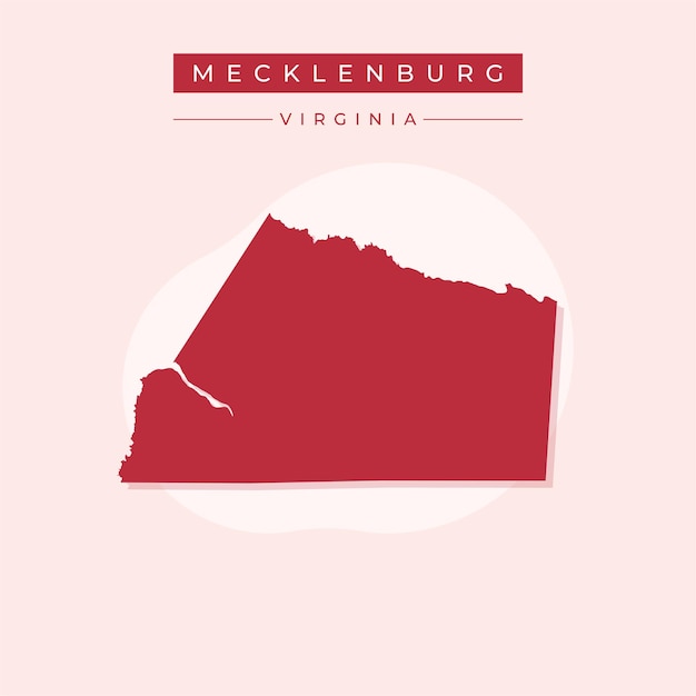 Ilustración vectorial del vector del mapa de Mecklemburgo en Virginia