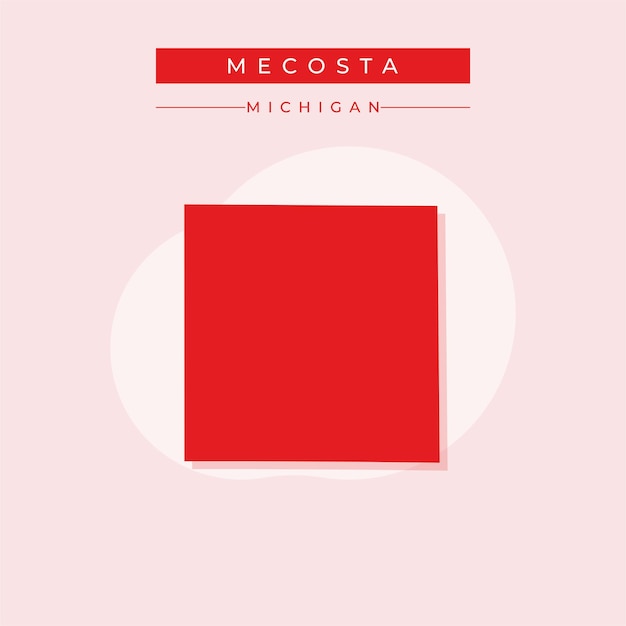 Ilustración vectorial del vector del mapa de Mecosta en Michigan