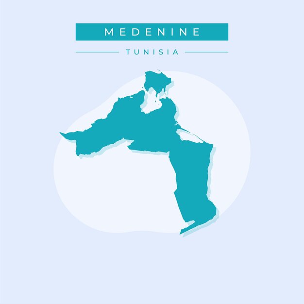 Ilustración vectorial del vector del mapa medinino de Túnez