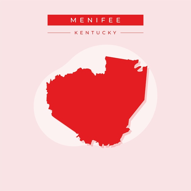 Ilustración vectorial del vector del mapa de Menifee en el estado de Kentucky
