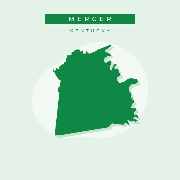 Ilustración vectorial del vector del mapa de Mercer de Kentucky
