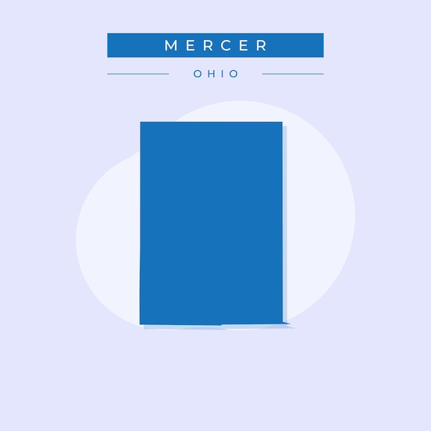 Ilustración vectorial del vector del mapa de Mercer de Ohio