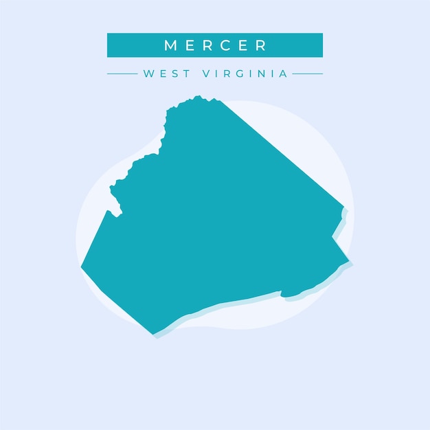 Ilustración vectorial del vector del mapa de Mercer en Virginia Occidental