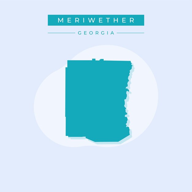 Ilustración vectorial del vector del mapa de Meriwether en Georgia