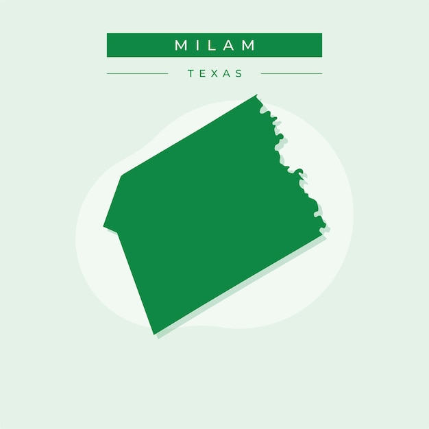 Ilustración vectorial del vector del mapa de Milam en Texas