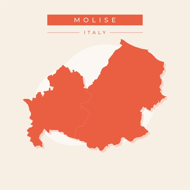 Vector ilustración vectorial del vector del mapa de molise en italia