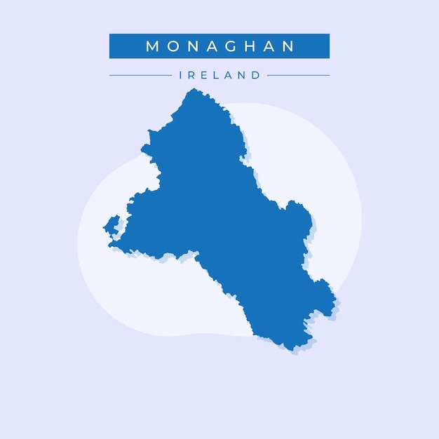 Ilustración vectorial del vector del mapa de Monaghan de Irlanda