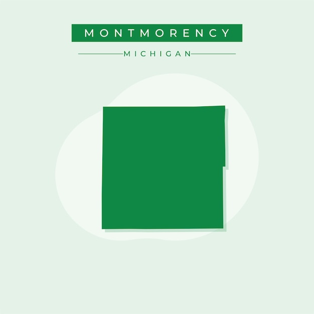 Ilustración vectorial del vector del mapa de Montmorency en el estado de Michigan
