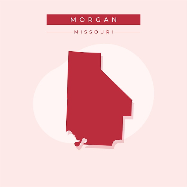 Ilustración vectorial del vector del mapa de Morgan en el estado de Missouri