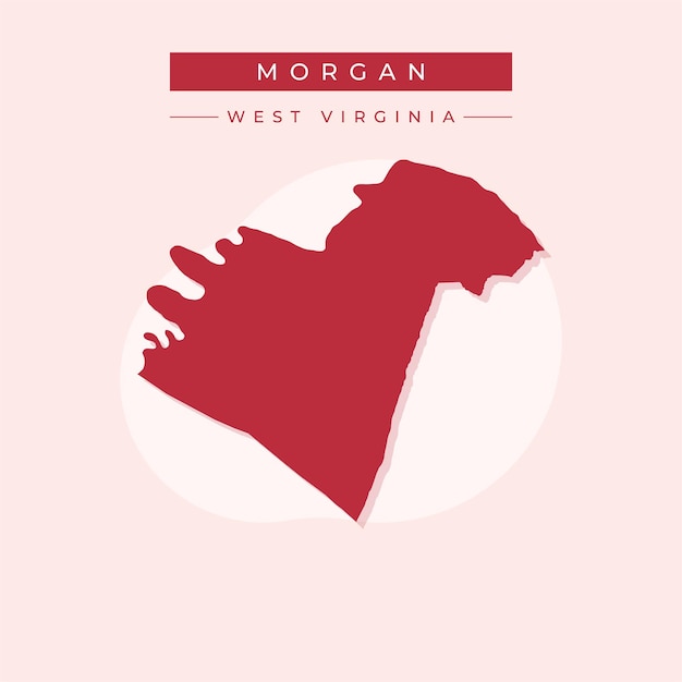 Ilustración vectorial del vector del mapa de Morgan en Virginia Occidental