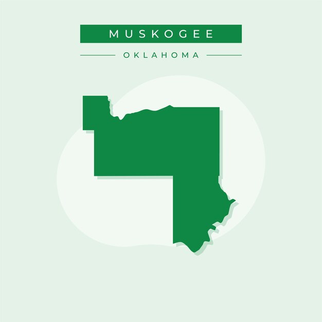 Ilustración vectorial del vector del mapa de Muskogee en Oklahoma