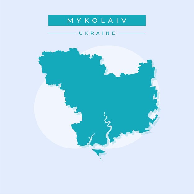 Ilustración vectorial del vector del mapa de Mykolaiv en Ucrania