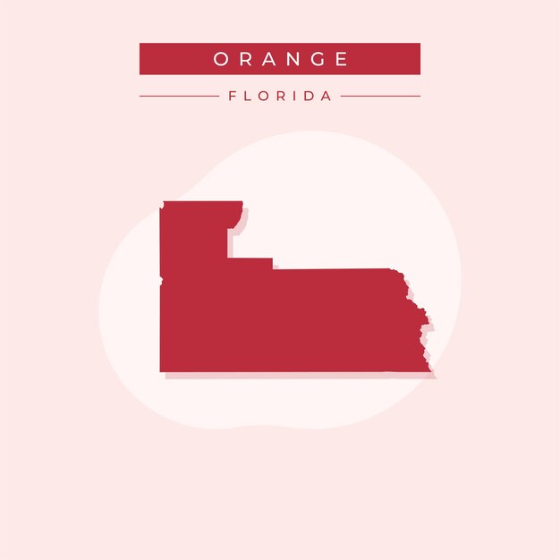 Ilustración vectorial del vector del mapa naranja de Florida