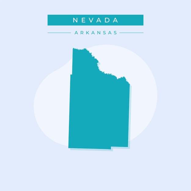 Vector ilustración vectorial del vector del mapa de nevada en el estado de arkansas