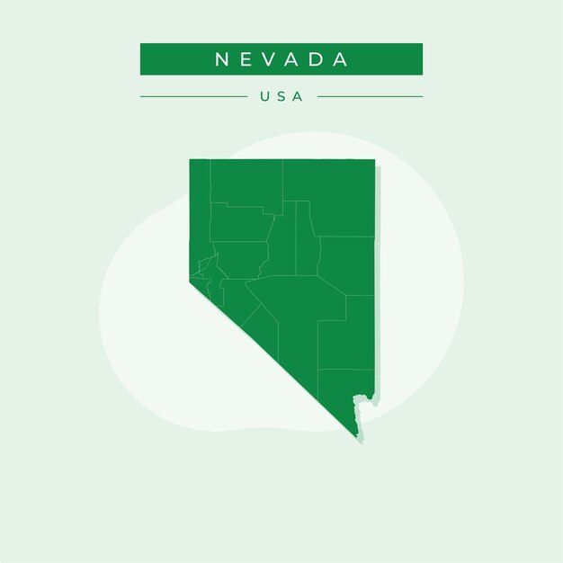 Ilustración vectorial del vector del mapa de Nevada