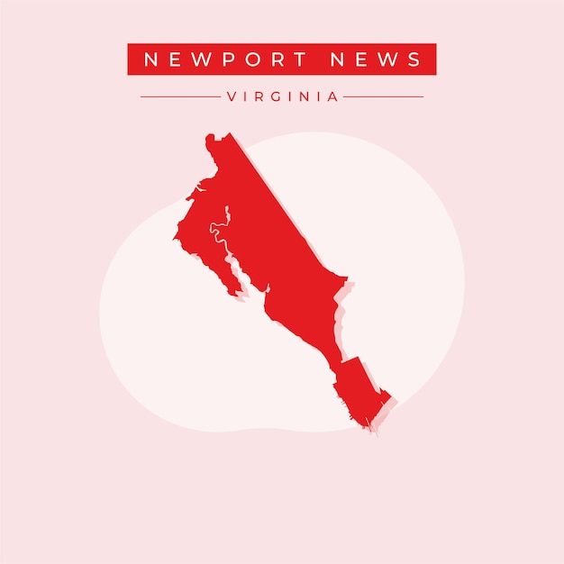 Ilustración vectorial del vector del mapa de Newport News en Virginia
