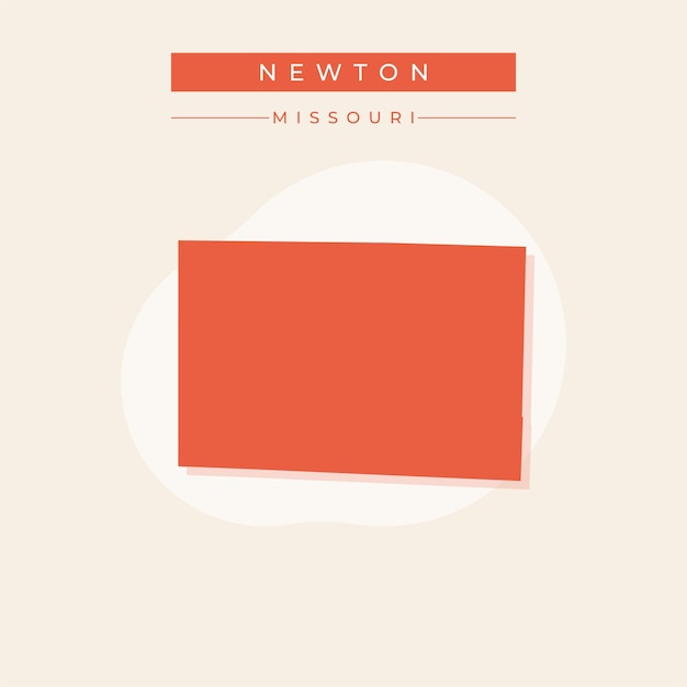 Ilustración vectorial del vector del mapa de Newton en el estado de Missouri