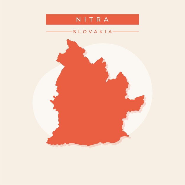 Vector ilustración vectorial del vector del mapa de nitra eslovaquia