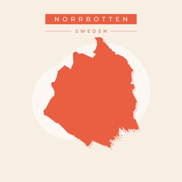 Ilustración vectorial del vector del mapa de Norrbotten en Suecia