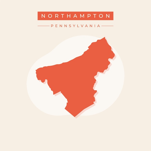 Ilustración vectorial del vector del mapa de Northampton en Pensilvania