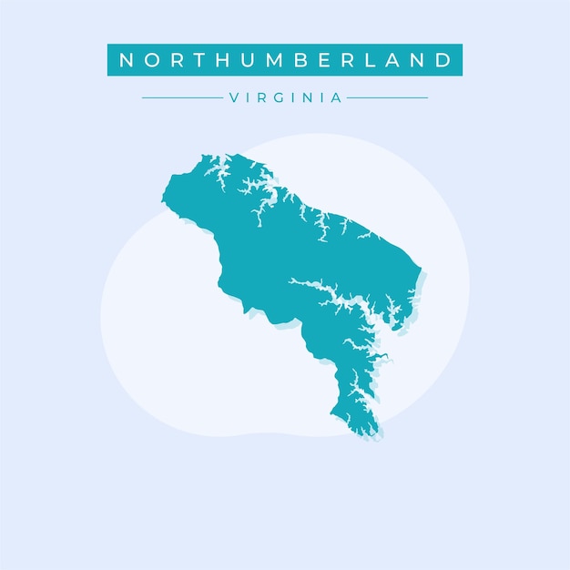 Ilustración vectorial del vector del mapa de Northumberland en Virginia