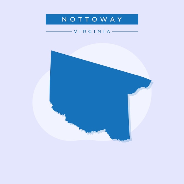 Ilustración vectorial del vector del mapa de Nottoway en Virginia