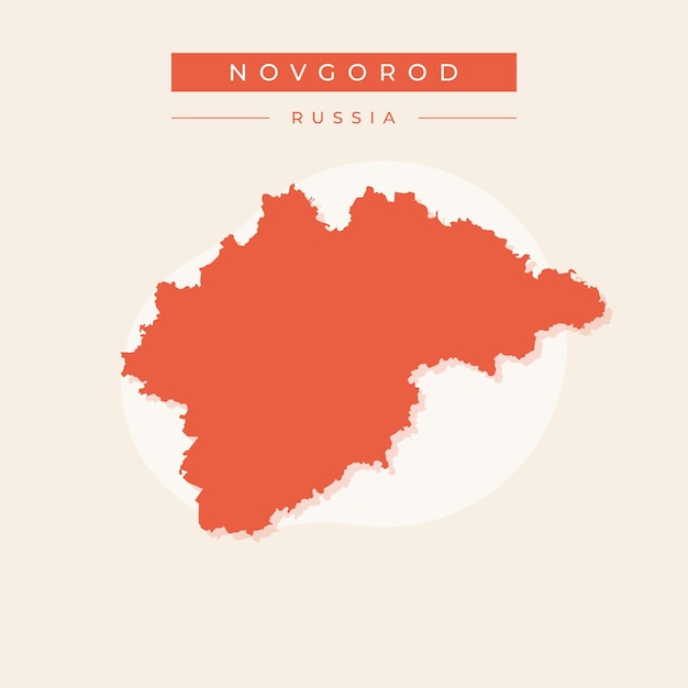 Vector ilustración vectorial del vector del mapa de novgorod de rusia