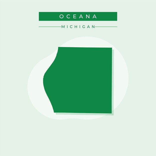 Ilustración vectorial del vector del mapa de Oceana en el estado de Michigan