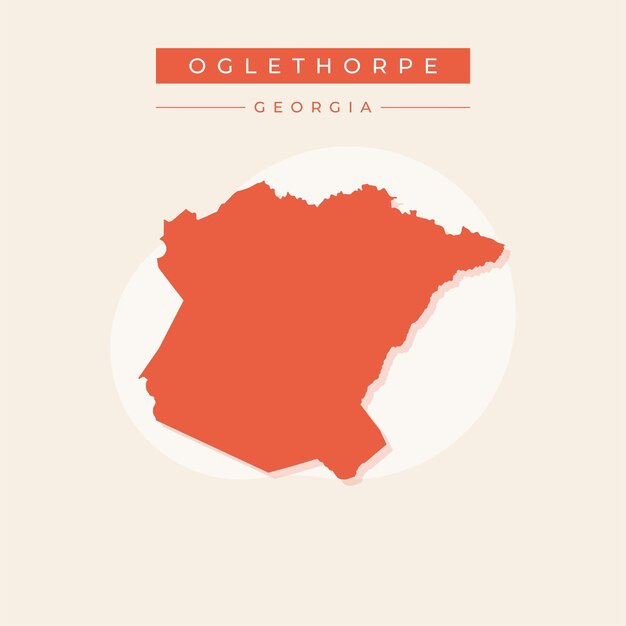 Ilustración vectorial del vector del mapa de Oglethorpe en Georgia