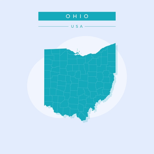 Ilustración vectorial del vector del mapa de Ohio Ohio