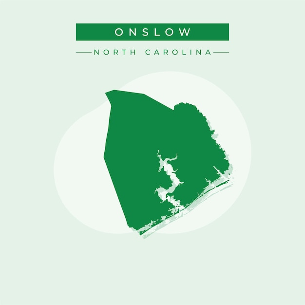 Ilustración vectorial del vector del mapa de Onslow en Carolina del Norte