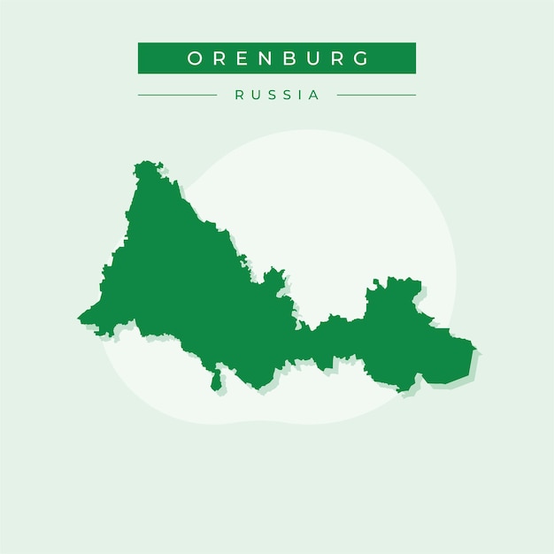 Ilustración vectorial del vector del mapa de Orenburgo de Rusia